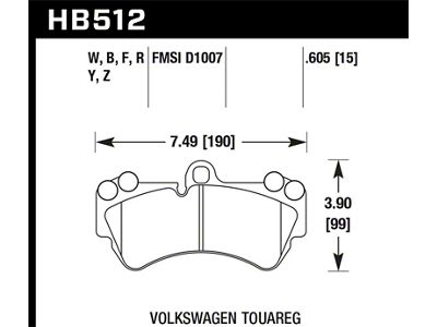 Hawk Performance 08 Porsche Cayenne GTS/Turbo / 03-09 Cayenne / 04-05 - HB512W.605