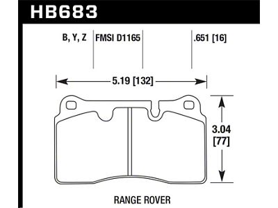 Hawk Performance 08 Range Rover Sport LE / 06-09 Supercharged LTS - HB683Y.651