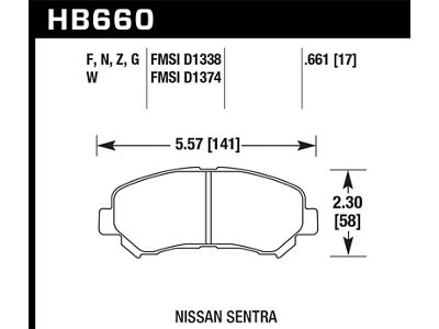 Hawk Performance 09-10 Nissan Maxima / 08-10 Rogue / 07-09 Sentra - HB660F.661