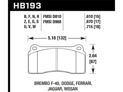 Hawk Performance 09-11 Nissan GT-R HP+ Street Rear Brake Pads - HB193N.670