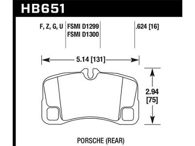 Hawk Performance 09-11 Porsche 911 3.6L Carrera Exc.Ceramic Composite Brakes Rear - HB651D.624