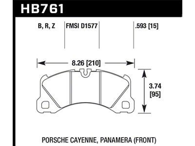 Hawk Performance 10-13 Porsche Panamera / 12-15 Cayenne Performance Ceramic Luxury - HB761Z.593