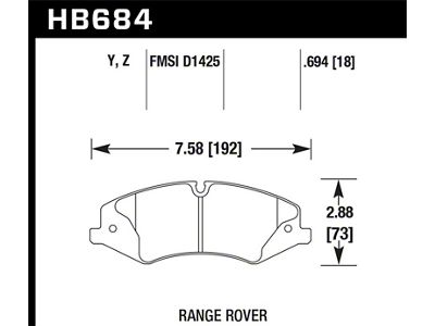 Hawk Performance 10-13 Range Rover/Range Rover Sport Supercharged LTS Front Brake - HB684Y.694