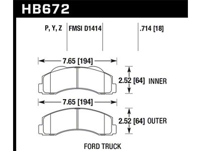 Hawk Performance 10-14 / 17-20 Ford F-150 Front DTC-70 Brake Pads - HB672U.714