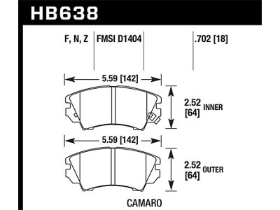 Hawk Performance 10-15 Chevrolet Camaro HPS 5.0 Front Brake Pads - HB638B.702