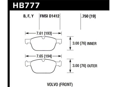 Hawk Performance 10-15 XC60 / 03-14 XC90 w/ 328mm - HB777F.750