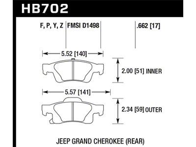 Hawk Performance 11-12 Dodge Durango / 11-12 Jeep Grand Cherokee Perf - HB702Z.662