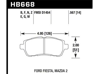 Hawk Performance 11-19 Ford Fiesta 1.6L S OE Incl.Clips Front ER-1 - HB668D.567