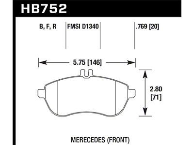 Hawk Performance 12-15 SLK250 / 12-15 C250 HPS 5.0 - HB752B.769