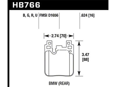 Hawk Performance 12-16 BMW 328i HPS 5.0 Rear Brake Pads - HB766B.624