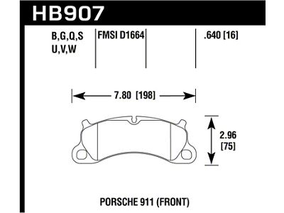 Hawk Performance 12-16 Porsche 911 Carrera S HT-10 Front Brake Pads - HB907S.640