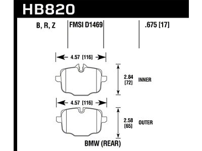 Hawk Performance 12-17 BMW M6 / 14-17 BMW M6 Gran Coupe - HB820B.675