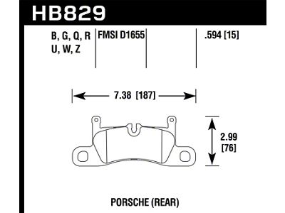 Hawk Performance 12-17 Porsche 911 DTC-80 Race Rear Brake Pads - HB829Q.594