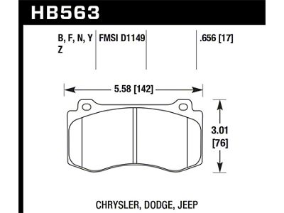 Hawk Performance 12-20 Challenger/Charger 06-10 Grand Cherokee SRT8 DTC-70 Motorsports Front - HB563U.656