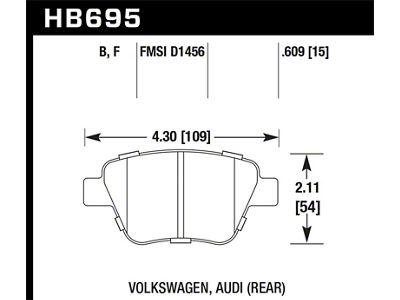 Hawk Performance 12 Audi A3 / 11-12 VW Golf GTI/Jetta S/Jetta - HB695F.609