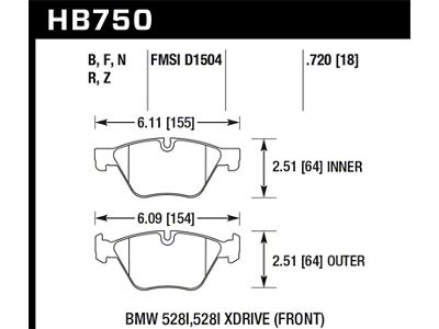 Hawk Performance 13-14 BMW 528i / 528i xDrive PC Front Brake - HB750Z.720