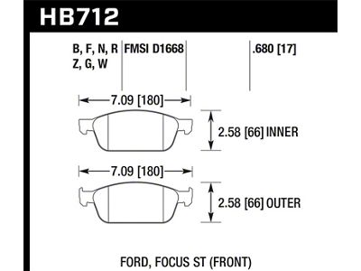 Hawk Performance 13-14 Ford Focus 2.0L ST Front ER-1 Brake Pads - HB712D.680