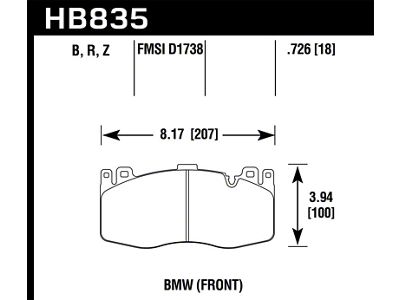 Hawk Performance 13-16 BMW 5 Series HPS 5.0 Front Brake Pads - HB835B.726