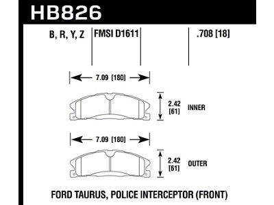 Hawk Performance 13-16 Ford Taurus SHO / 13-16 Lincoln MKS Performance - HB826Z.708
