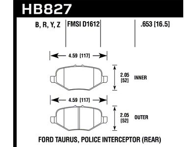 Hawk Performance 13-16 Ford Taurus SHO HPS 5.0 Rear Brake Pads - HB827B.653