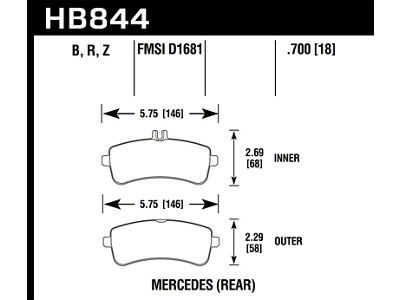 Hawk Performance 13-16 Mercedes SL Class / 14-17 Mercedes S Class - HB844B.700
