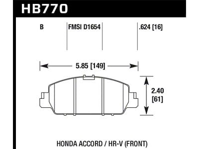 Hawk Performance 13-17 Honda Accord HPS 5.0 Front Brake Pads - HB770B.624