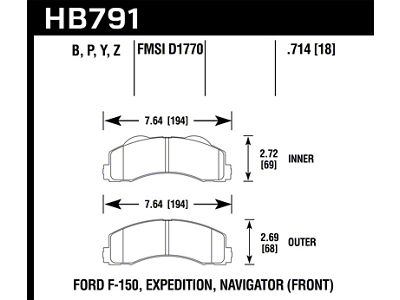 Hawk Performance 14-16 Ford F-150 HPS 5.0 Front Brake Pads - HB791B.714