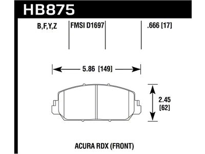 Hawk Performance 14-17 Acura RDX/RLX Performance Ceramic Street Front Brake Pads - HB875Z.666