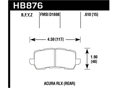 Hawk Performance 14-17 Acura RLX / 15-17 Acura TLX Performance Ceramic - HB876Z.610