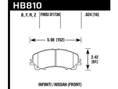Hawk Performance 14-17 Infiniti Q50 HPS 5.0 Front Brake Pads - HB810B.624