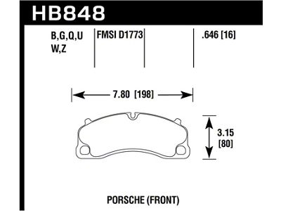 Hawk Performance 14-19 Porsche 911 GT3/GT3 RS / 2016 Porsche Cayman - HB848N.646