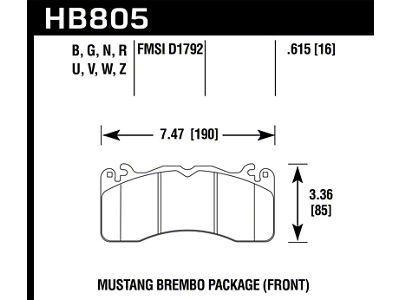 Hawk Performance 15-17 Ford Mustang Brembo Package HPS 5.0 Front Brake - HB805B.615