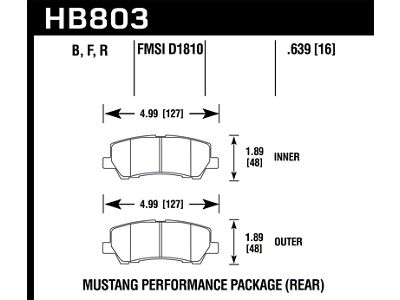 Hawk Performance 15-17 Ford Mustang Performance DTC-60 Rear Brake Pads - HB803G.639