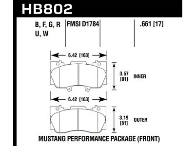 Hawk Performance 15-17 Ford Mustang Performance Pkg NON GT HPS Front - HB802F.661