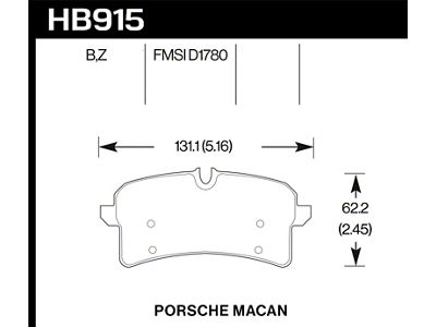 Hawk Performance 15-18 Porsche Macan Performance Ceramic Rear Brake Pads - HB915Z.644