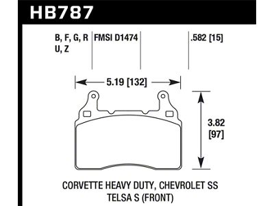 Hawk Performance 15 Chevy Corvette / 16-17 Chevy Camaro / 16-17 - HB787N.582