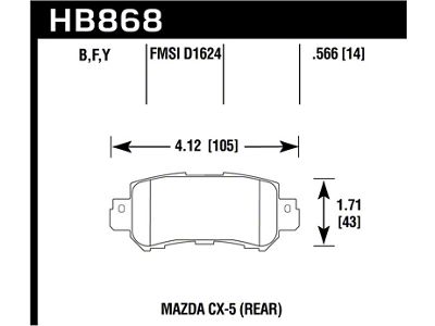 Hawk Performance 16-17 Mazda CX-3 HPS 5.0 Rear Brake Pads - HB868B.566