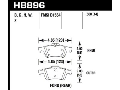 Hawk Performance 16-18 Ford Focus HPS 5.0 Rear Brake Pads - HB896B.568