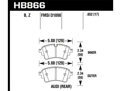 Hawk Performance 17-19 Audi A4 / 18-19 Audi A5 Performance Ceramic - HB866Z.652