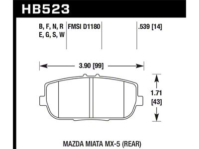 Hawk Performance 17-19 Fiat 124 Spider 1.4L Abarth Rear ER-1 Brake - HB523D.539
