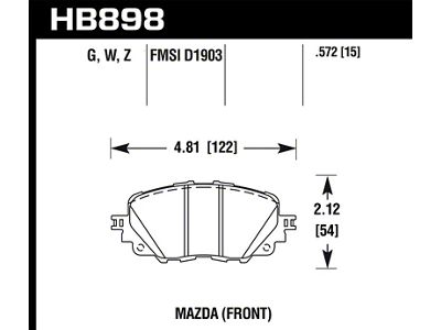 Hawk Performance 17-19 Fiat 124 Spider HPS 5.0 Front Brake Pads - HB898B.572