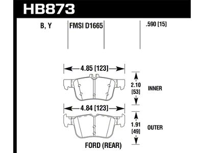 Hawk Performance 17-19 Lincoln MKC 2.0L / 2.3L Street Rear Brake - HB873Y.590