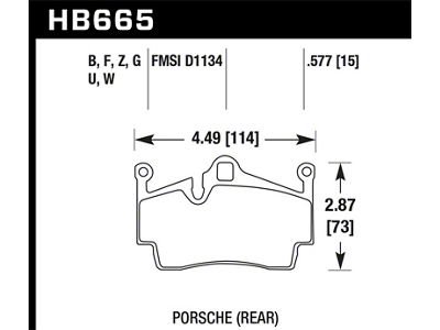 Hawk Performance 17-20 Porsche 718 Boxster 2.0L Base Exc.Ceramic Composite Brakes - HB665D.577