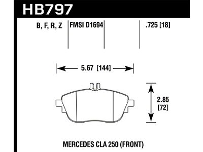 Hawk Performance 17+ Infiniti QX30 HPS Street Front Brake Pads - HB797F.725