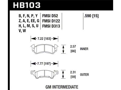 Hawk Performance 1975-1975 Buick Apollo SR HPS 5.0 Front Brake Pads - HB103B.590