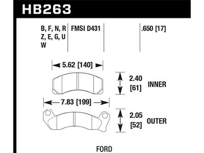 Hawk Performance 1987-1993 Ford Mustang GT 5.0 HPS 5.0 Front Brake - HB263B.650