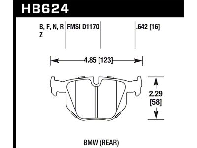 Hawk Performance 2006-2006 BMW 330i HPS 5.0 Rear Brake Pads - HB624B.642