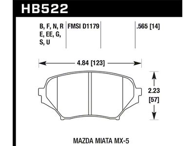 Hawk Performance 2006-2006 Mazda MX-5 Miata Club Spec HPS 5.0 Front - HB522B.565