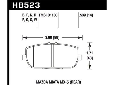 Hawk Performance 2006-2006 Mazda MX-5 Miata Club Spec HPS 5.0 Rear - HB523B.539