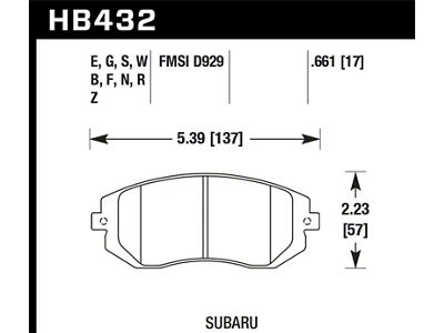 Hawk Performance 2006 Saab 9-2X 2.5L 2.5i Front ER-1 Brake Pads - HB432D.661